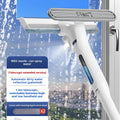 Retractable anti-drip glass wiper with plastic handle and detachable cleaning cloth for household window cleaning