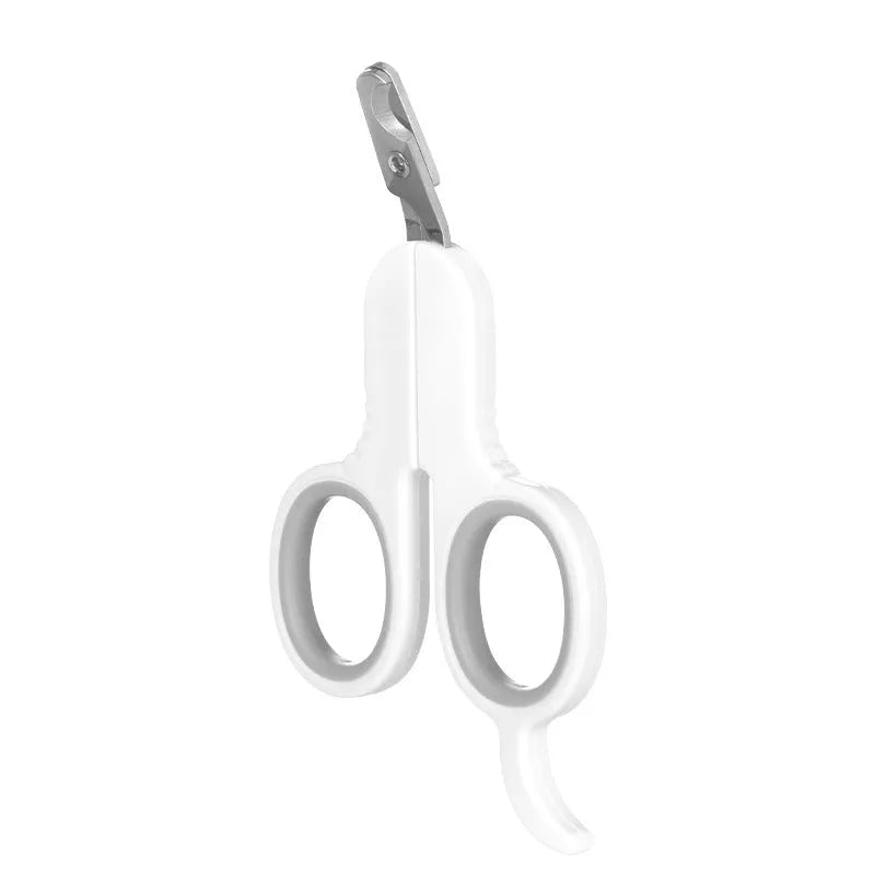 Professional pet nail clippers with curved tips and rubber-coated handles for cats and small dogs