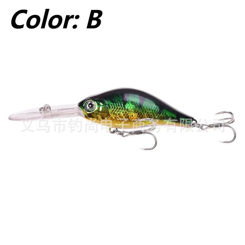 10.5cm deep diving hard fishing lure with a long tongue board, shown in Colour A.