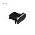 Aluminium alloy charging port dust plug for iPhone in various colours including gold, black, and rose gold.