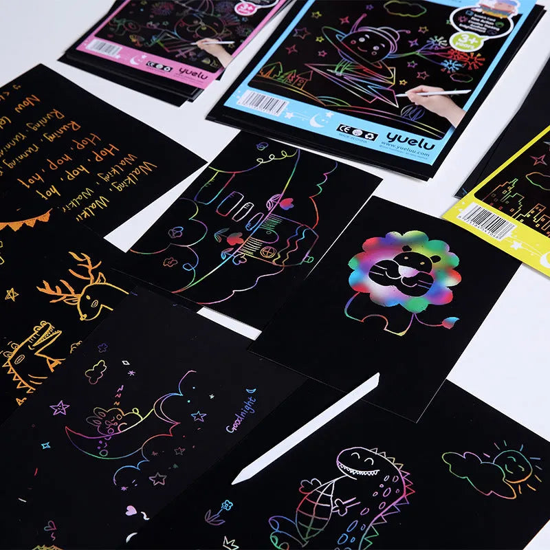 Children's handmade drawing paper in solid colour for scraping with A4 and 16K size options
