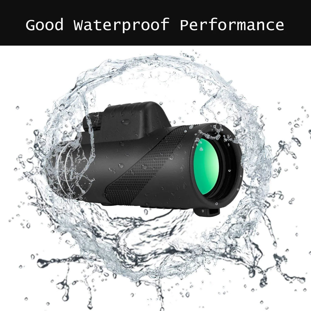 Black HD 40x60 cellphone telescope monocular with 40x magnification and FMC green film lens