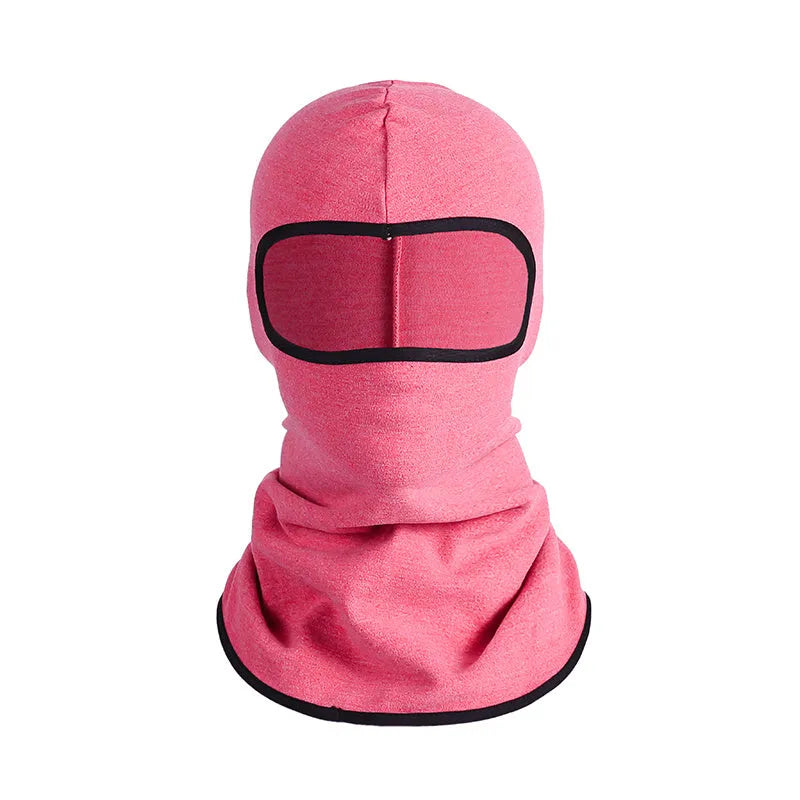 Unisex cotton motorcycle head cover in average size 55-60cm with dome cap design, shown with included gloves.