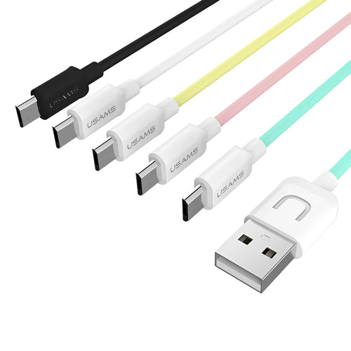 1 metre USB charging cable for Android phones in five colour options
