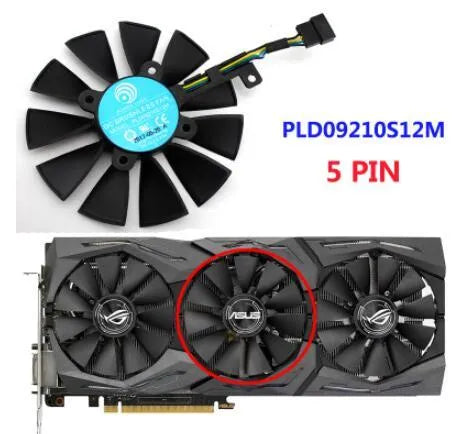 Power Logic PLD09210S12M 87mm square graphics card cooling replacement fan