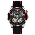 Automatic mechanical luminous men's watch, business style, 14mm thick, available in red or blue