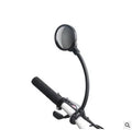 Black metal bicycle rearview mirror with hose adjustment mechanism for handlebar mounting