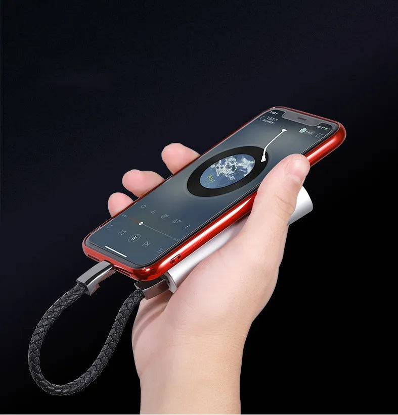 Brown double line bracelet charging cable with single head connector measuring 22.5cm length