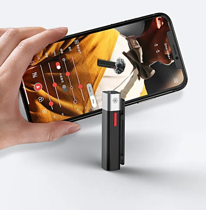 Short video recording wireless smartmike+ microphone in Black with omnidirectional pickup and noise reduction