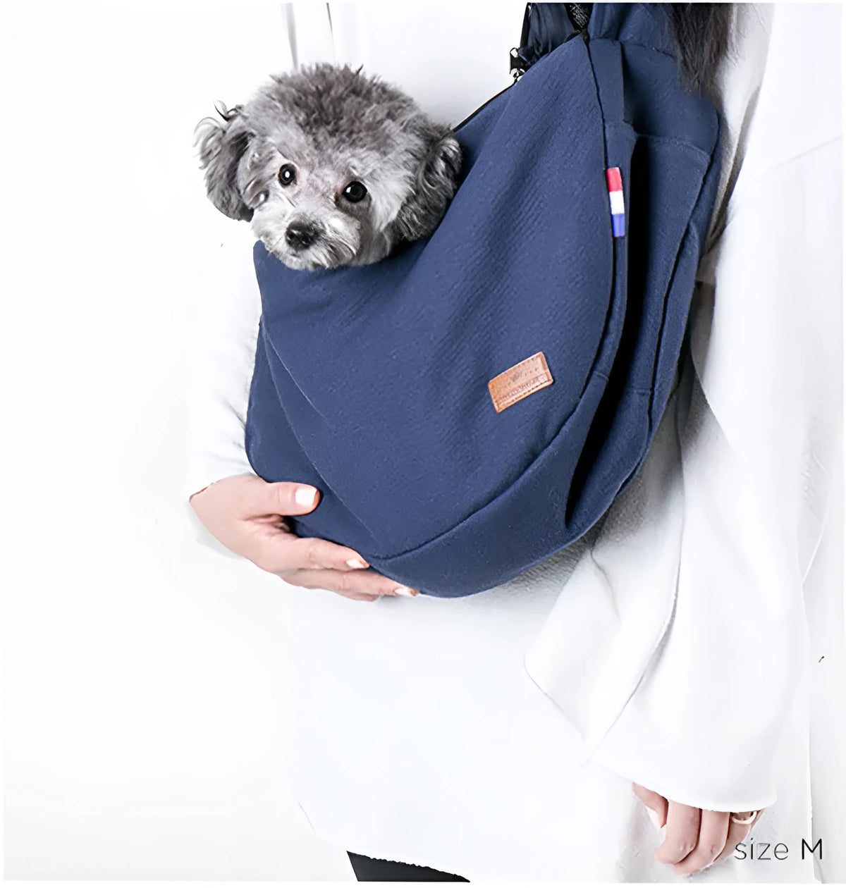 Blue Oxford fabric cat and dog travel shoulder bag with shoulder strap
