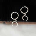 S925 sterling silver crescent moon earrings polished finish gold colour and white gold colour options