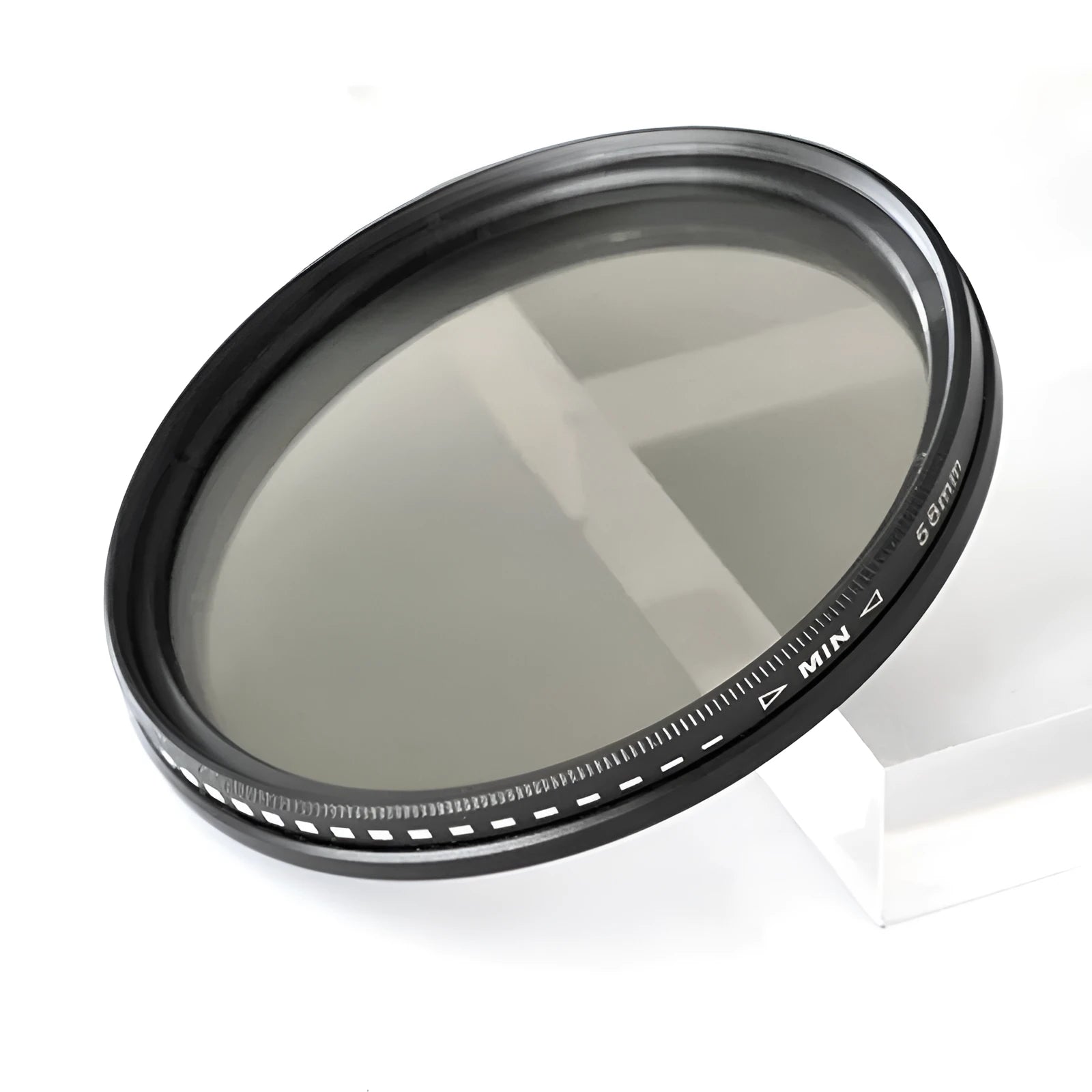 Adjustable camera ND filter with multiple thread diameters for light reduction and exposure control