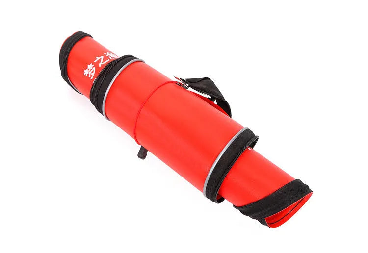 EVA thick portable fishing tackle bag in black, 125x10x20 cm, foldable with shoulder strap