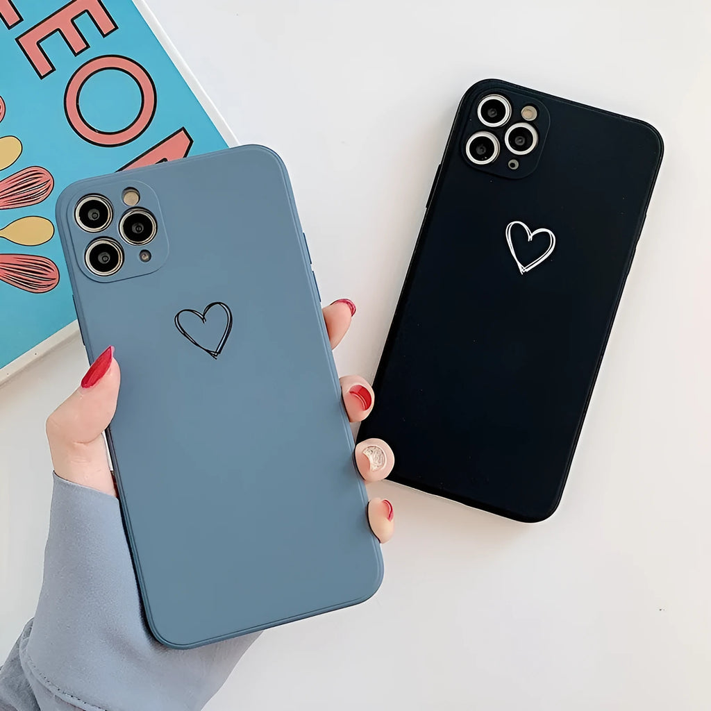 Silicone iPhone case in various colours showing back cover design for multiple models