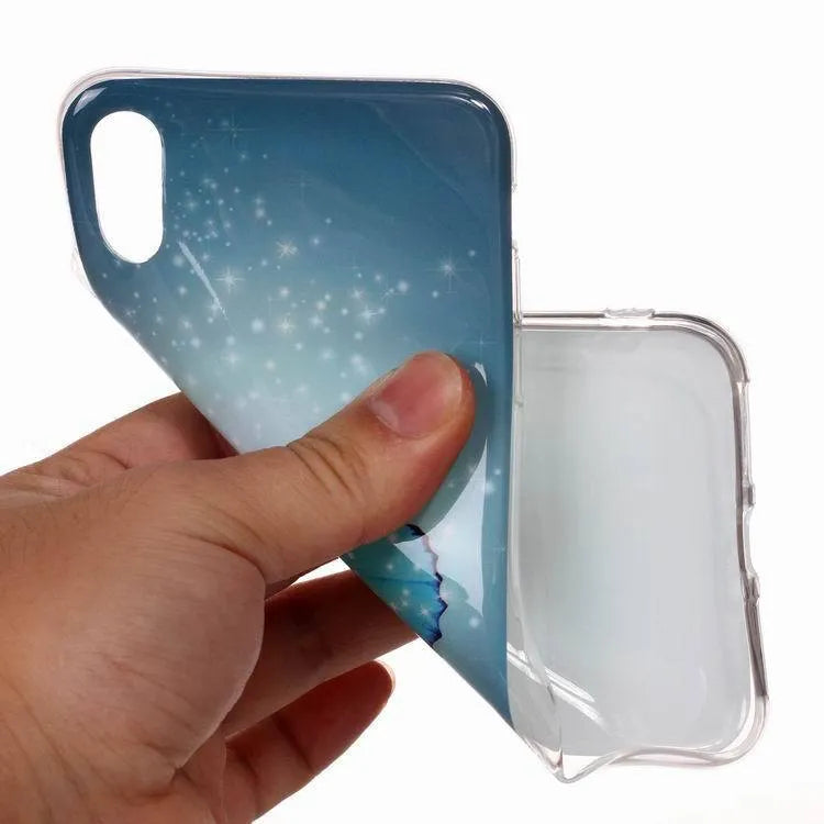 Luminous glow in the dark phone case with cartoon butterfly design for iPhone