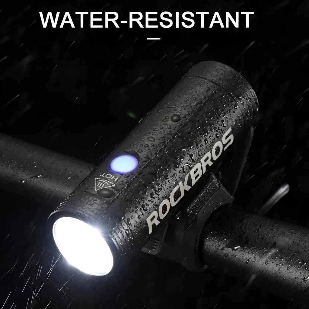 ROCKBROS R1-400 bicycle headlight black aluminium alloy IPX6 waterproof 800 lumen