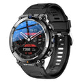 Sports smartwatch with dual cameras showing TFT touchscreen displaying heart rate monitoring and NFC functionality