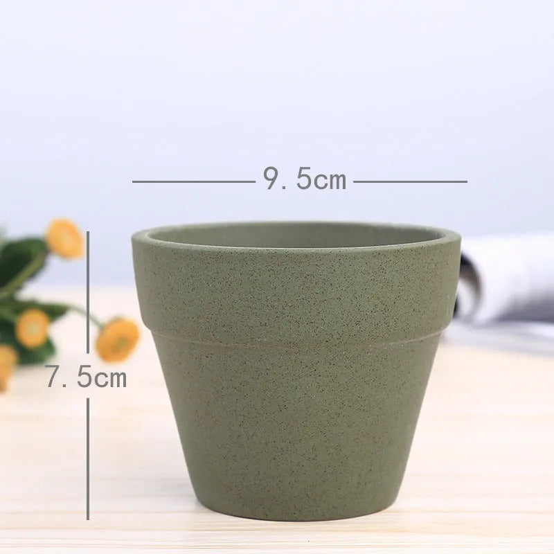 Macaron series ceramic flower pot in blue, breathable and corrosion resistant, bottom diameter 5.5 cm