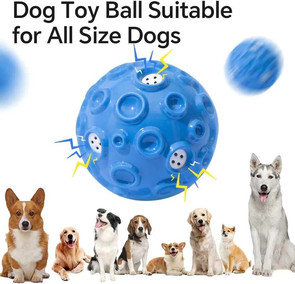 Natural rubber dog ball toy with squeaky sound feature in assorted colours for aggressive chewers
