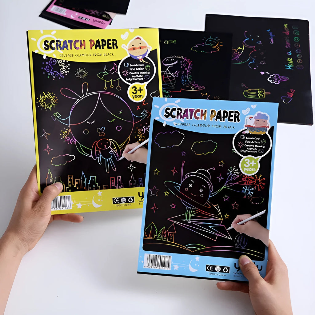 Children's handmade drawing paper in solid colour for scraping with A4 and 16K size options