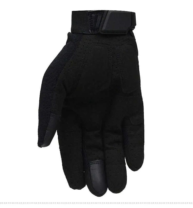 Men's tactical gloves in black with rubber knuckle and reinforced palm panel