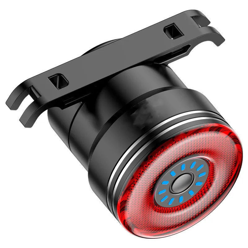 Smart brake sensing USB charging taillight for bicycle with COB LED, 6063 aluminium shell, black colour