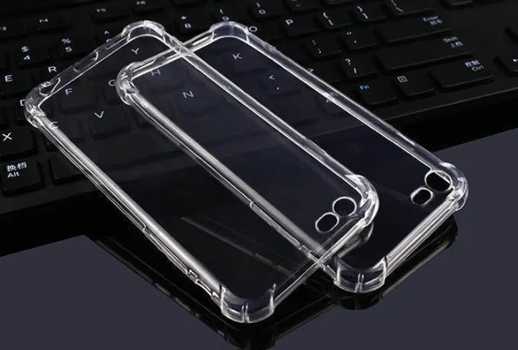 Transparent TPU shockproof phone case for iPhone showing back cover design