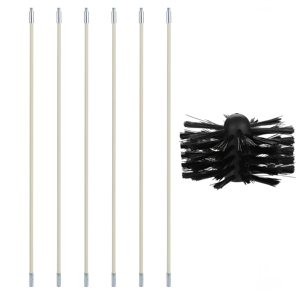 600mm flexible pipe cleaning brush with nylon wires for dryer vents and range hood chimneys