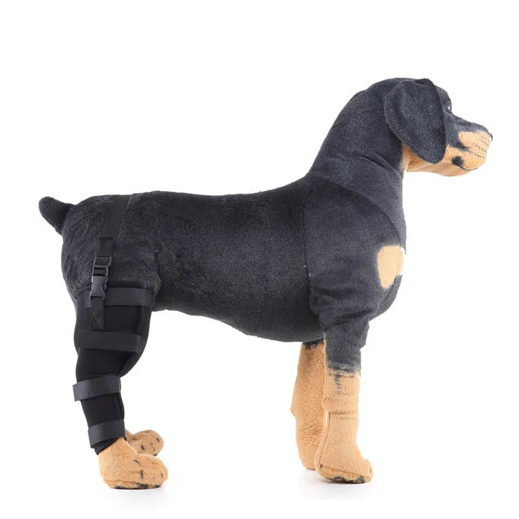 Pet leg rehabilitation foot support made of SBR, available in black, for left or right foot, size options XS to L