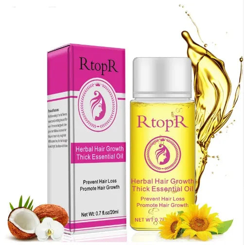 Hair growth essential oil liquid treatment 20ml bottle rose colour preventing hair loss