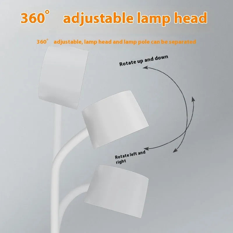 Black or white wireless charging desk lamp with digital clock display and LED eye-protection light