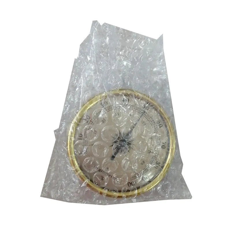 Aluminium analog thermometer and hygrometer with circular dial for indoor temperature humidity measurement