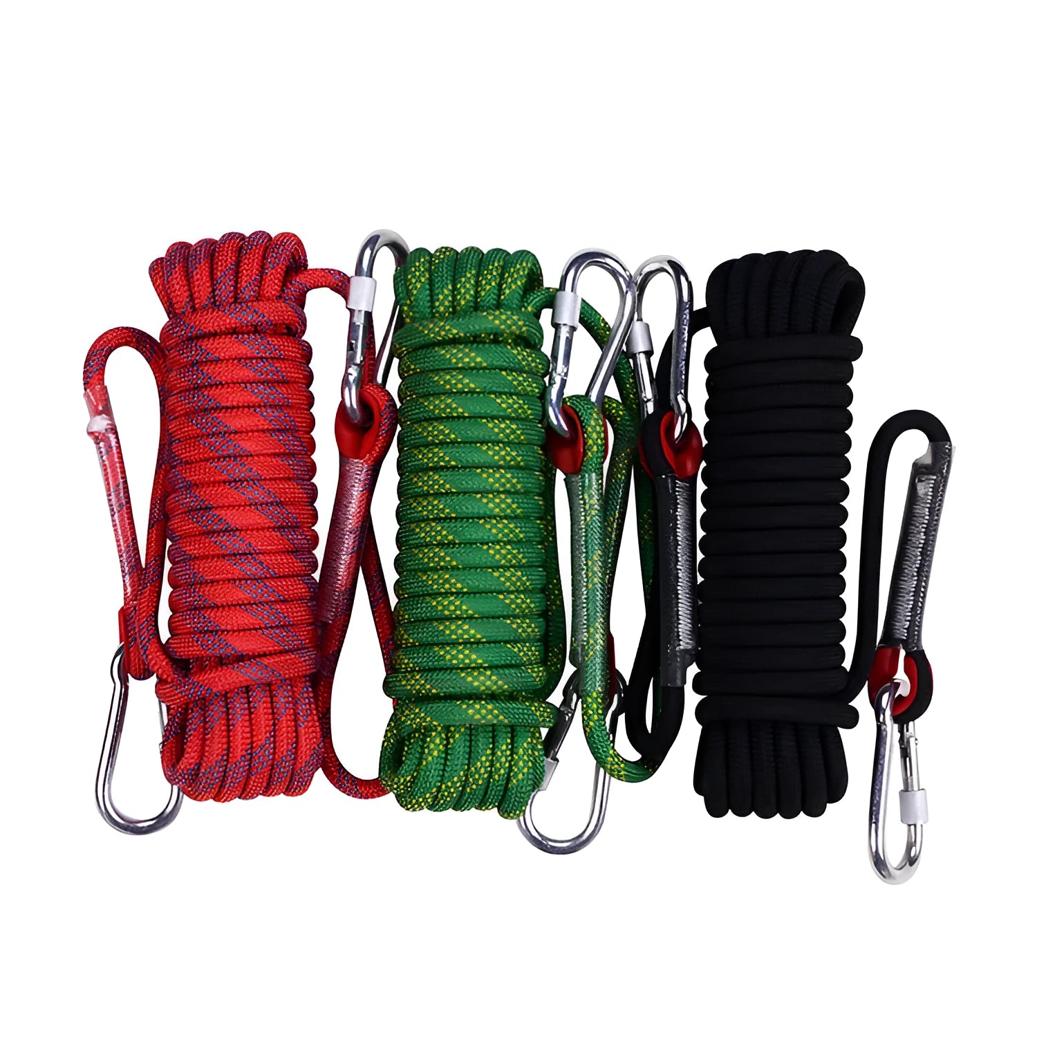 10m outdoor climbing rope with 10mm thickness in polyester sheath and silk core for safety use