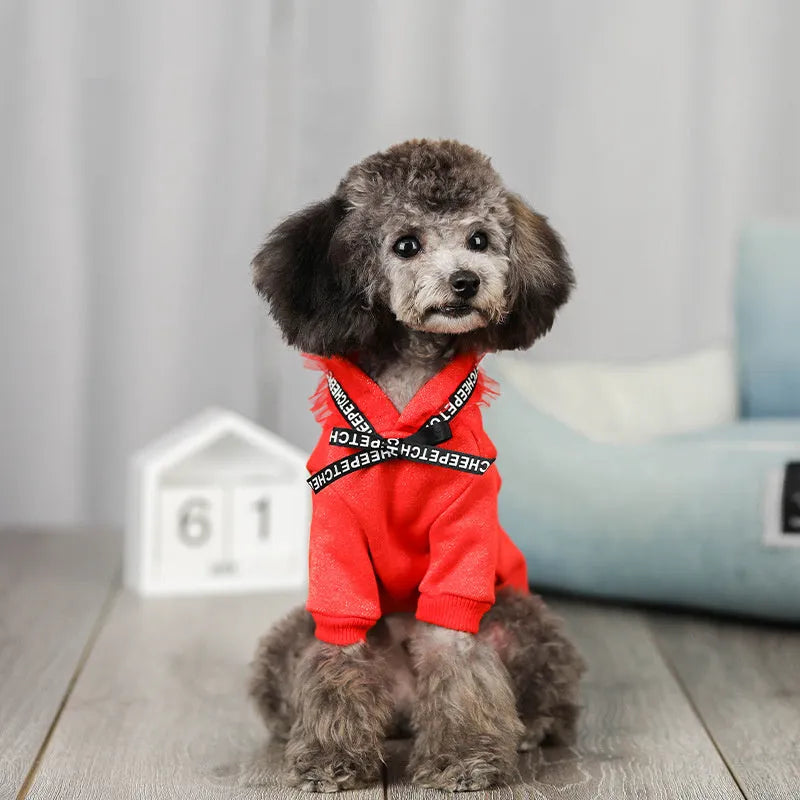 Casual cotton webbing-style pet clothing in black for Asian size M dog