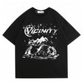 Men's hip hop print t-shirt with retro graphic design in polyester fabric