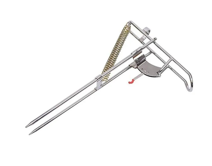 Master Fish Detector automatic rod holder with high-strength hard steel frame and bearing trigger mechanism on fishing bank