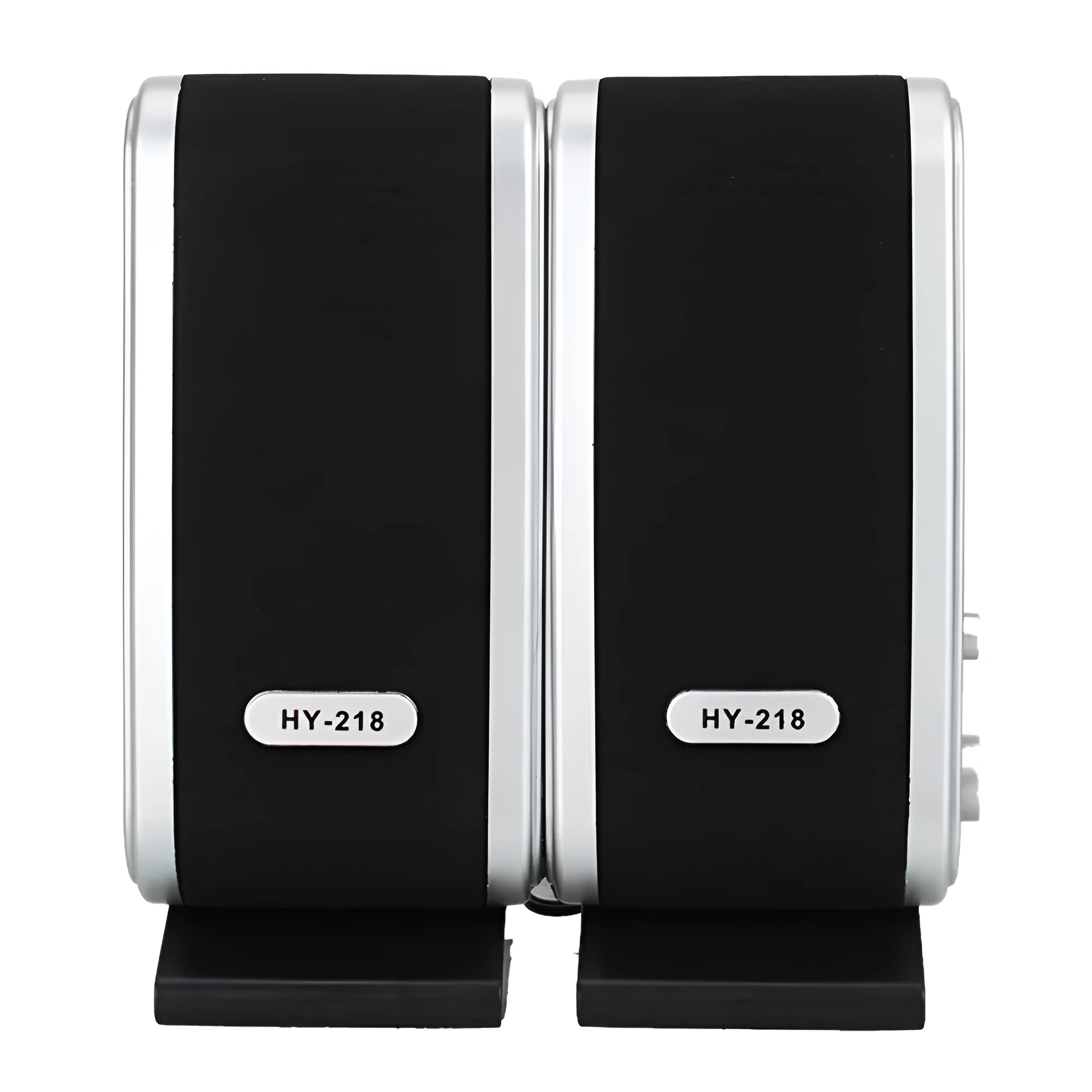 Black USB-powered notebook mini stereo speaker for laptop and desktop computer audio enhancement