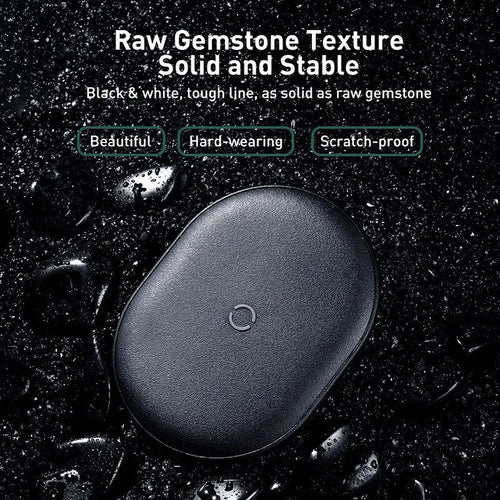 Baseus rough 15W wireless charging pad in black and white with Type-C connection