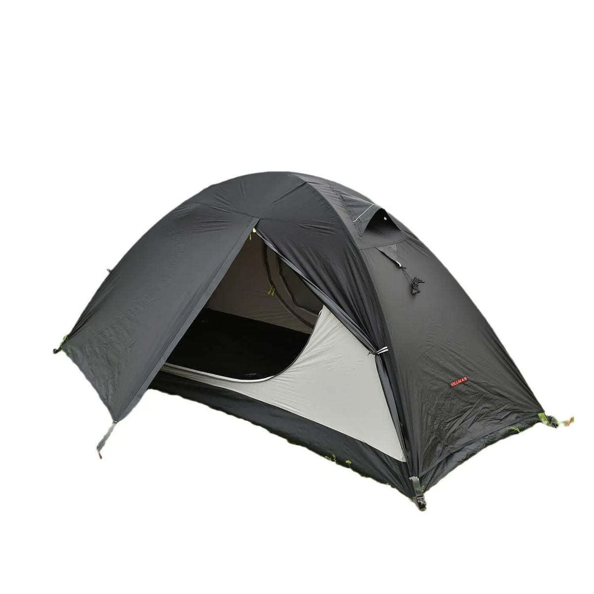 Single person tent in orange with aluminium poles and double-layer waterproof design for camping