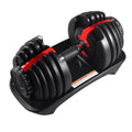 Adjustable 15 gear men's dumbbell set with steel plate and plastic construction for home fitness