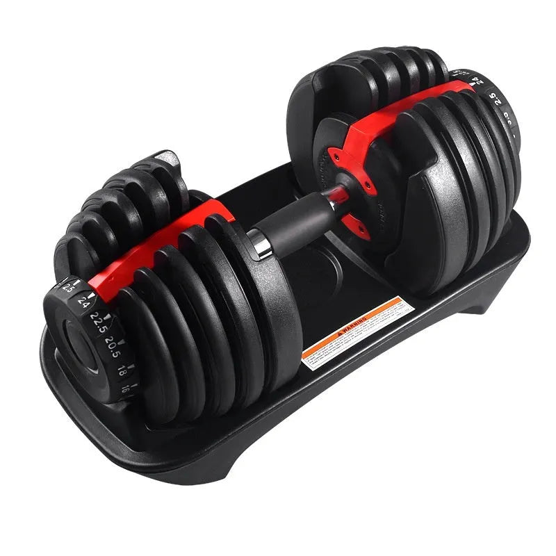 Adjustable 15 gear men's dumbbell set with steel plate and plastic construction for home fitness