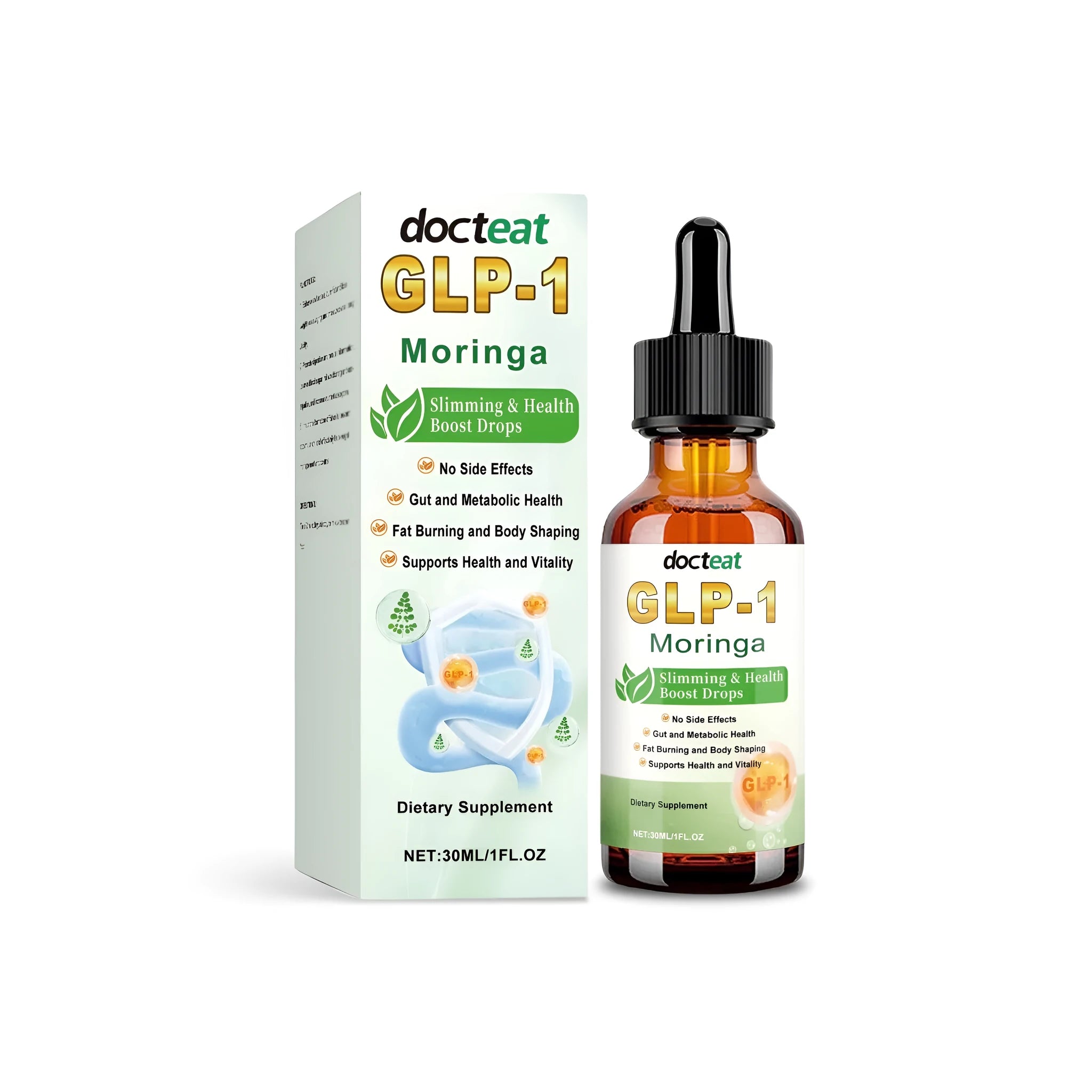 30ml bottle of NAD+ and NR health boost drops with herbal extracts and probiotics