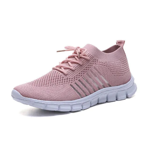 Women's lace-up platform sneakers in various colours with flat rubber soles