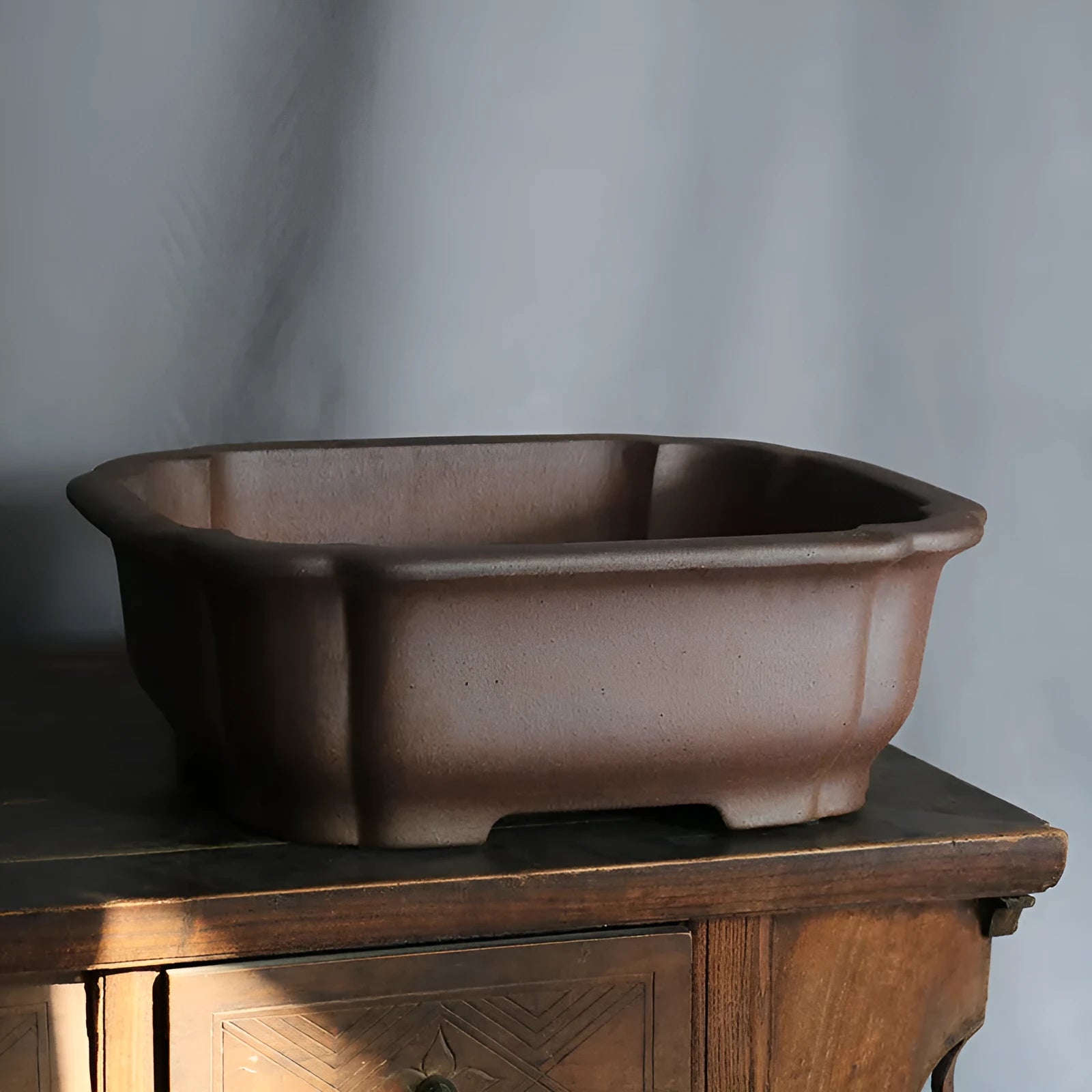 Purple sand rectangular bonsai flower pot with modern simple design
