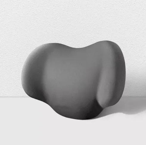 Car headrest, neck support, and waist cushion set made from memory cotton foam in black, green, grey, or pink.