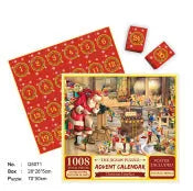 24-grid paper advent calendar puzzle box with colourful illustrations, 70x50 cm, for teenagers