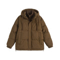 Loose fit two-piece winter cotton-padded coat in a solid colour with side seam pockets