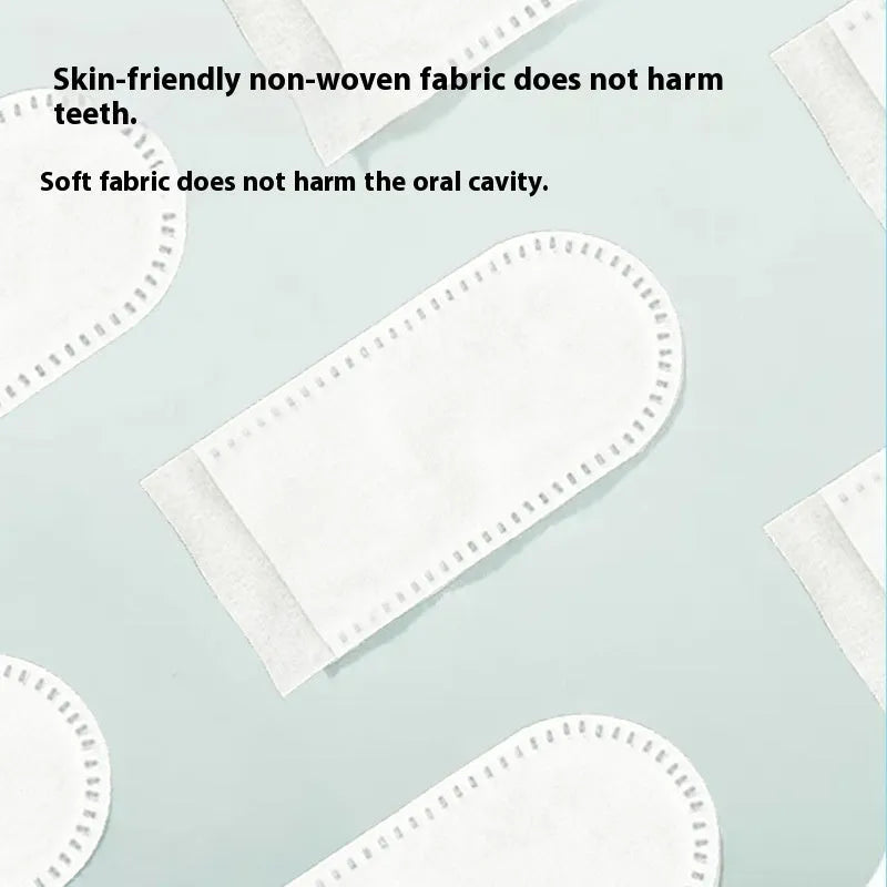 Pack of 50 soft non-woven pet dental cleaning finger stalls for cats and dogs.