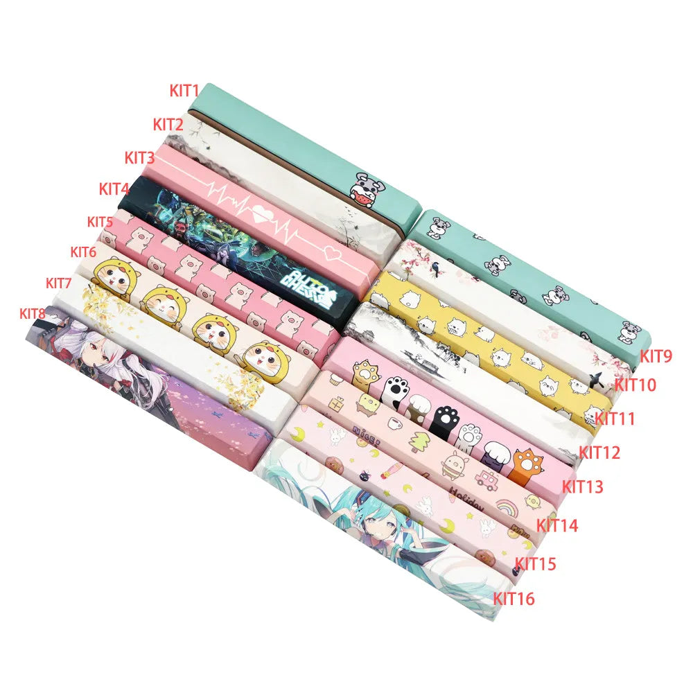 PBT five-sided sublimation keycap set with 6.25U space bar in selected colour kit