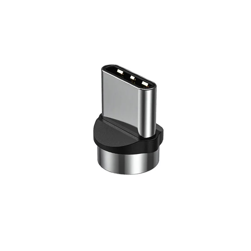 Black magnetic charging cable with spherical aluminium alloy connector on a 1m TPE cable